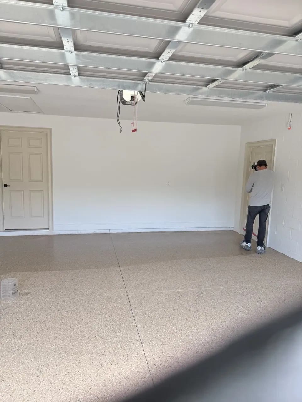 Light Tan Flake Garage Floor