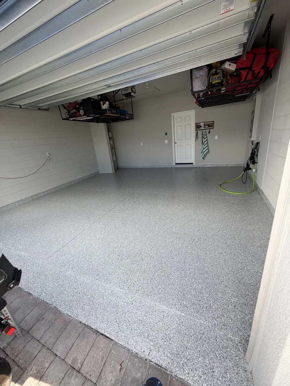 Gray Flake Garage Floor Storage Racks
